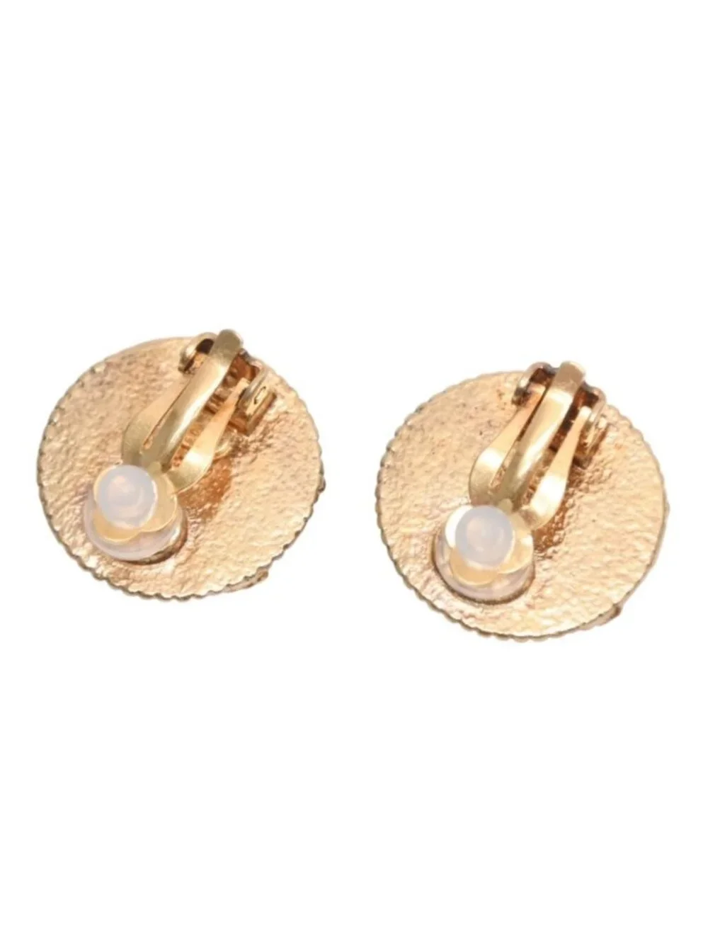 Chanel Vintage CC Logo Earrings 97 Metal Gold
